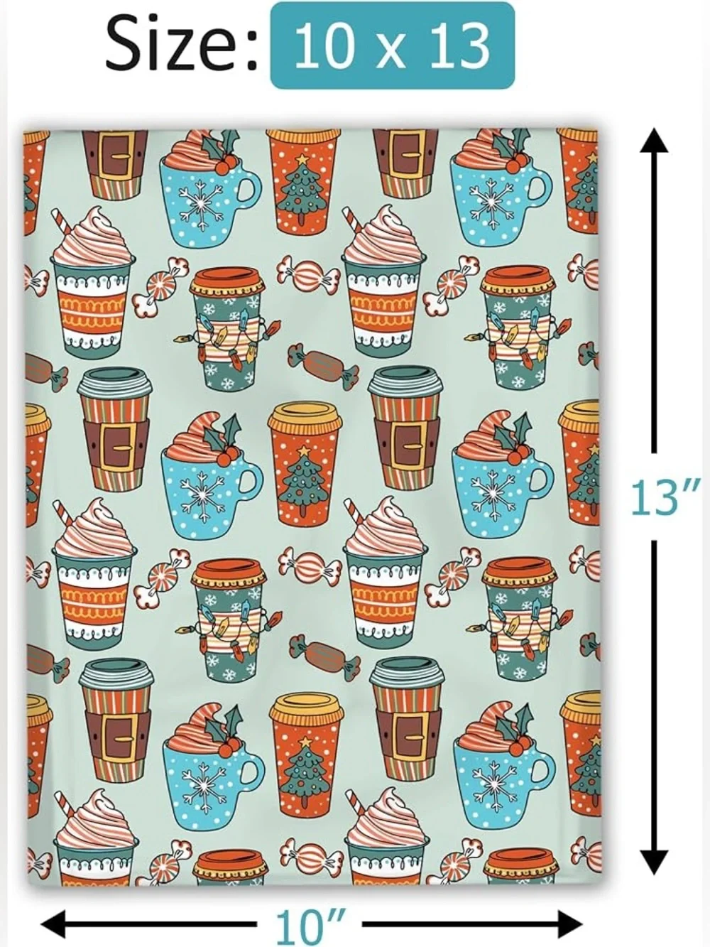 🎁Free Ship! POLYMAILERS • 10x13 Inch • 15 Pcs • CHRISTMAS COFFEES • NEW